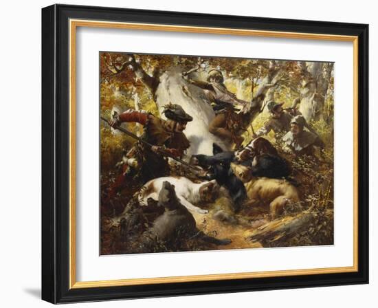 The Wild Boar Hunt-Ferdinand Wagner-Framed Giclee Print