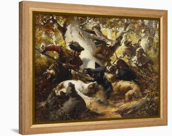 The Wild Boar Hunt-Ferdinand Wagner-Framed Premier Image Canvas