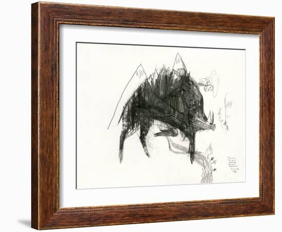 The Wild Boar, the River and the Two Mountains.-Leonardo Flores-Framed Giclee Print