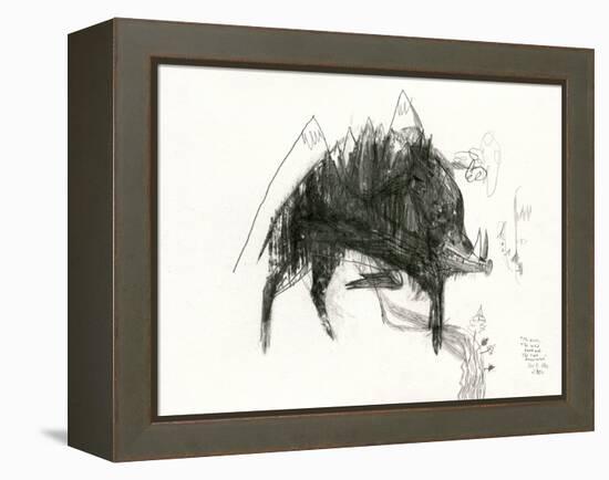 The Wild Boar, the River and the Two Mountains.-Leonardo Flores-Framed Premier Image Canvas