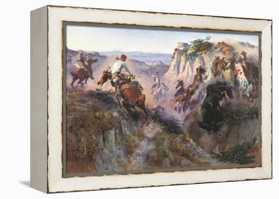 The Wild Horse Hunters-Charles Marion Russell-Framed Stretched Canvas