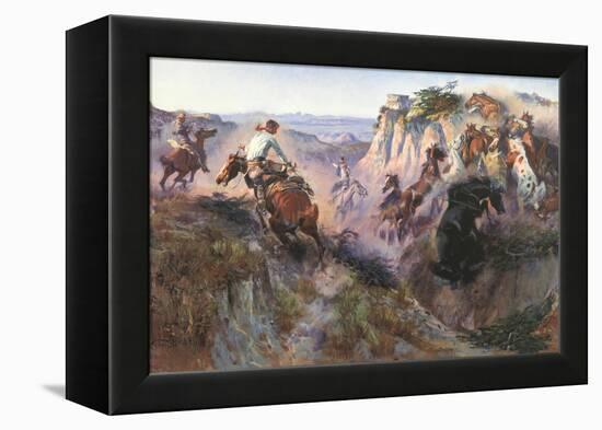 The Wild Horse Hunters-Charles Marion Russell-Framed Stretched Canvas