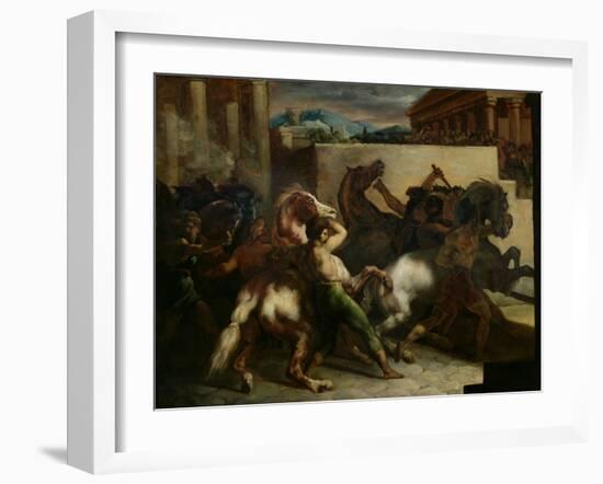 The Wild Horse Race at Rome, c.1817-Théodore Géricault-Framed Giclee Print