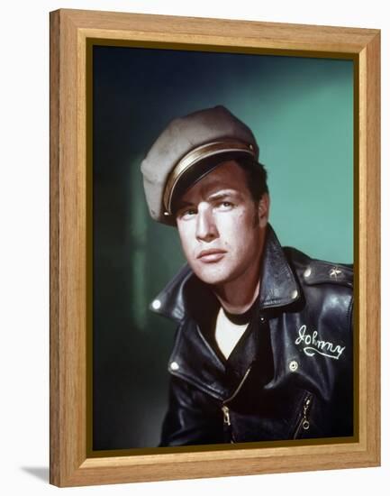 The Wild One 1953 Directed by Laszlo Benedek Marlon Brando-null-Framed Stretched Canvas