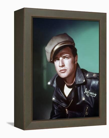 The Wild One 1953 Directed by Laszlo Benedek Marlon Brando-null-Framed Stretched Canvas