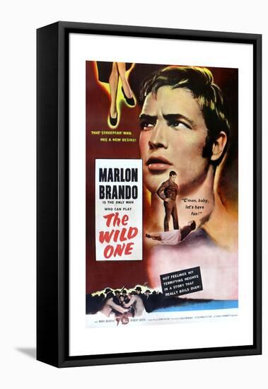 The Wild One, Marlon Brando, 1953-null-Framed Stretched Canvas