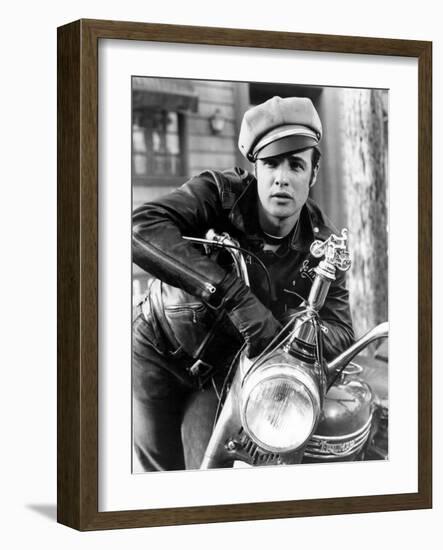 The Wild One, Marlon Brando, 1954, Leather Jacket-null-Framed Photo