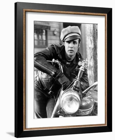 The Wild One, Marlon Brando, 1954, Leather Jacket-null-Framed Photo