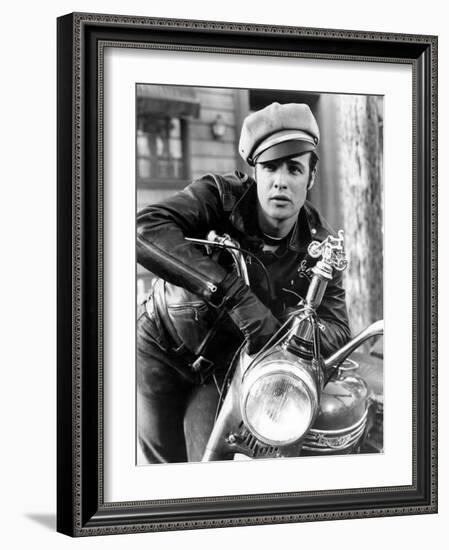 The Wild One, Marlon Brando, 1954, Leather Jacket-null-Framed Photo