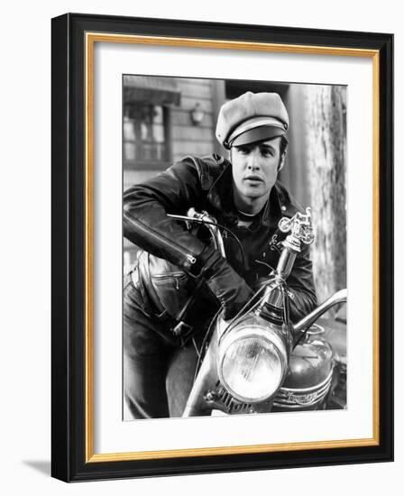 The Wild One, Marlon Brando, 1954, Leather Jacket-null-Framed Photo