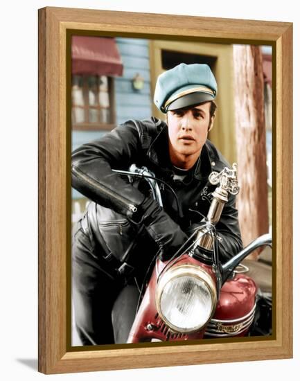 The Wild One, Marlon Brando, 1954-null-Framed Stretched Canvas