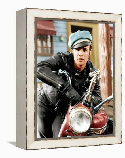 The Wild One, Marlon Brando, 1954-null-Framed Stretched Canvas