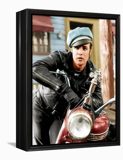 The Wild One, Marlon Brando, 1954-null-Framed Stretched Canvas