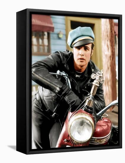 The Wild One, Marlon Brando, 1954-null-Framed Stretched Canvas