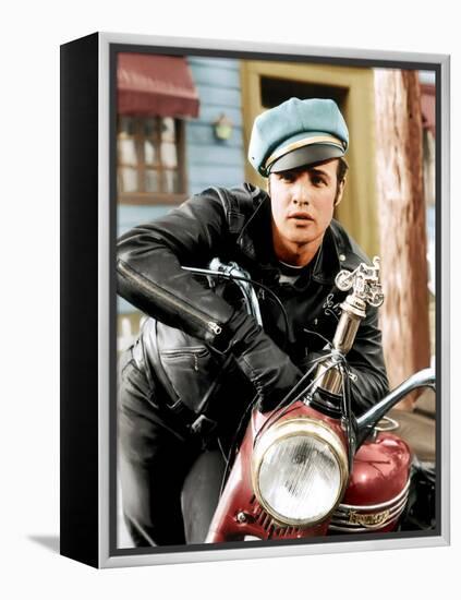 The Wild One, Marlon Brando, 1954-null-Framed Stretched Canvas