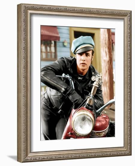 The Wild One, Marlon Brando, 1954-null-Framed Photo