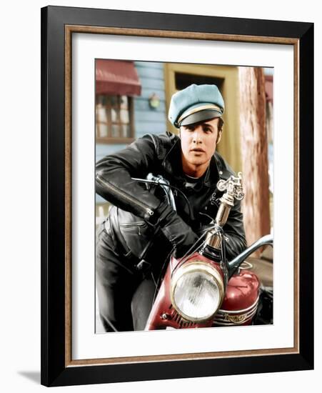 The Wild One, Marlon Brando, 1954-null-Framed Photo