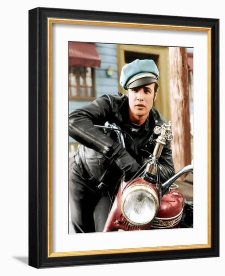 The Wild One, Marlon Brando, 1954-null-Framed Photo