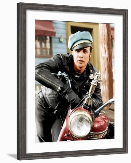 The Wild One, Marlon Brando, 1954-null-Framed Photo