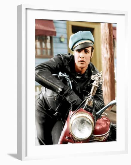 The Wild One, Marlon Brando, 1954-null-Framed Photo