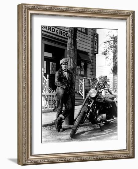 The Wild One, Marlon Brando, 1954-null-Framed Photo