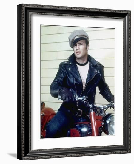 The Wild One, Marlon Brando, Directed by Laszlo Benedek, 1953-null-Framed Photo