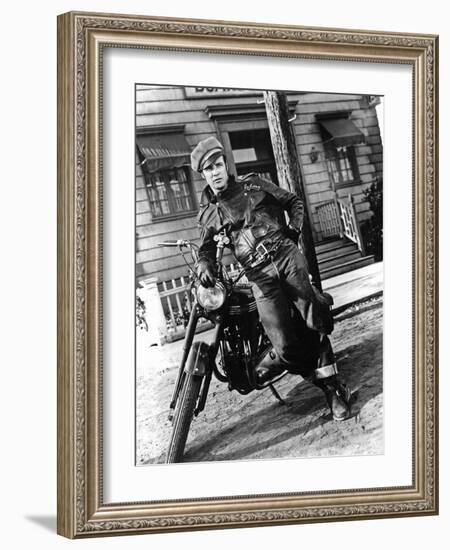 The Wild One, Marlon Brando--Framed Photo