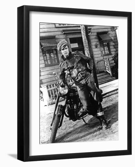 The Wild One, Marlon Brando--Framed Photo