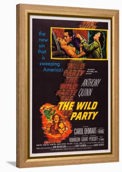 The Wild Party, Top, from Left: Carol Ohmart, Anthony Quinn, Kathryn Grant, 1956-null-Framed Stretched Canvas