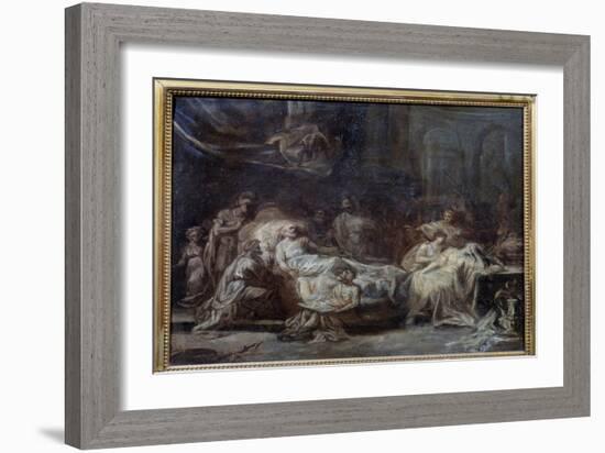 The Will Family Reunited around an Old Man with Agony Dictating His Will, 18Th Century (Oil on Canv-Jean-Honore Fragonard-Framed Giclee Print