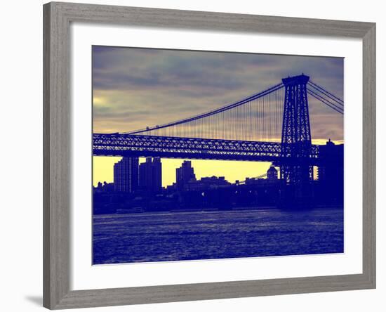 The Williamsburg Bridge at Nightfall - Lower East Side of Manhattan - New York City-Philippe Hugonnard-Framed Photographic Print