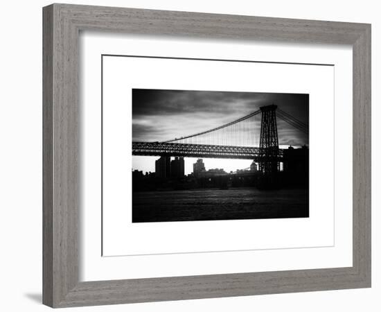 The Williamsburg Bridge at Nightfall - Lower East Side of Manhattan - New York-Philippe Hugonnard-Framed Art Print