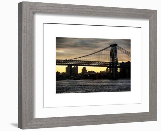 The Williamsburg Bridge at Nightfall - Lower East Side of Manhattan - New York-Philippe Hugonnard-Framed Art Print