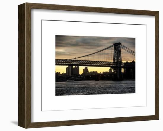 The Williamsburg Bridge at Nightfall - Lower East Side of Manhattan - New York-Philippe Hugonnard-Framed Art Print