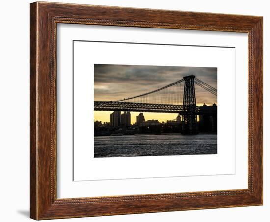 The Williamsburg Bridge at Nightfall - Lower East Side of Manhattan - New York-Philippe Hugonnard-Framed Art Print