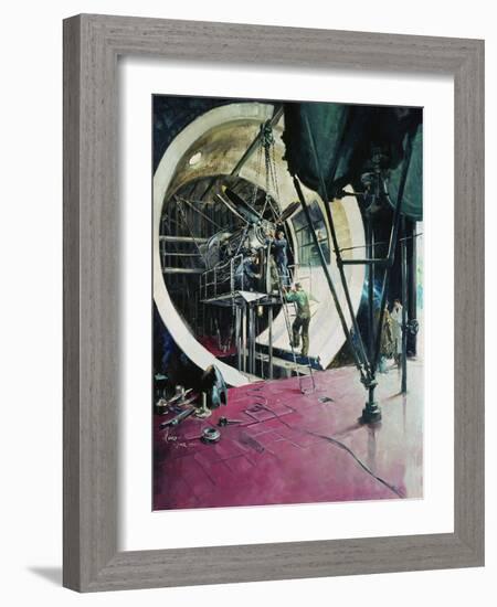 The Wind Tunnel , 1944 (Oil on Canvas)-Terence Cuneo-Framed Giclee Print
