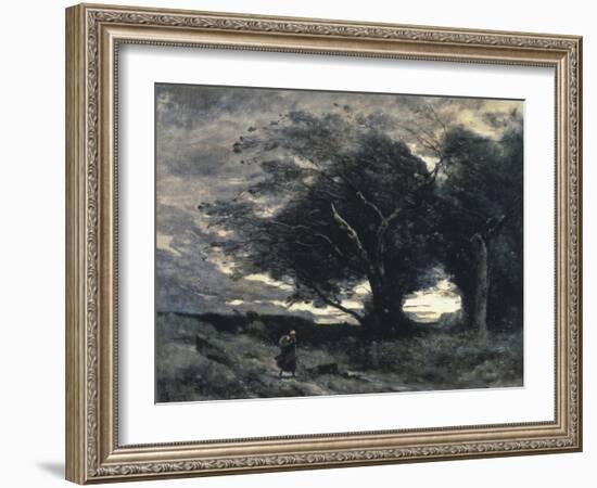 The Wind-Jean-Baptiste-Camille Corot-Framed Giclee Print