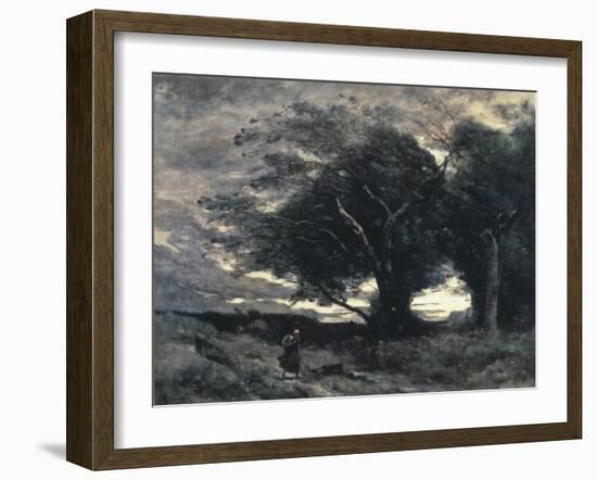 The Wind-Jean-Baptiste-Camille Corot-Framed Giclee Print