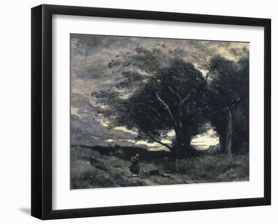 The Wind-Jean-Baptiste-Camille Corot-Framed Giclee Print