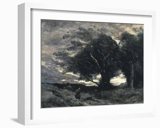 The Wind-Jean-Baptiste-Camille Corot-Framed Giclee Print