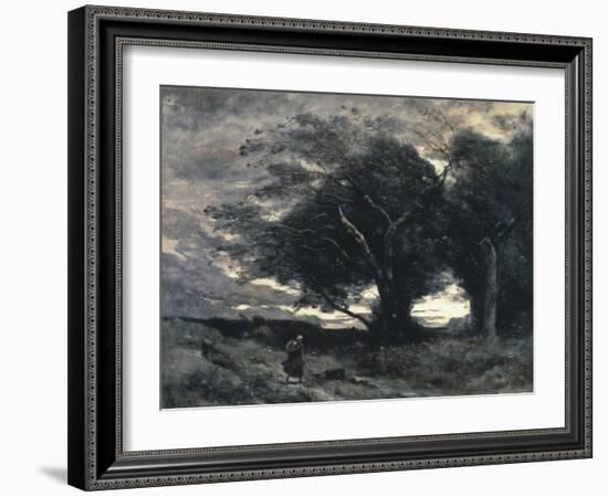 The Wind-Jean-Baptiste-Camille Corot-Framed Giclee Print