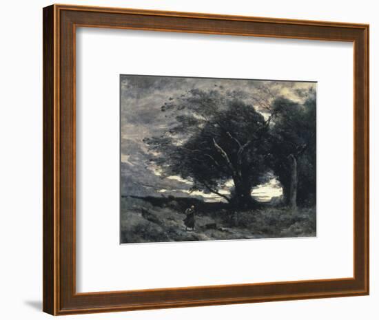 The Wind-Jean-Baptiste-Camille Corot-Framed Premium Giclee Print