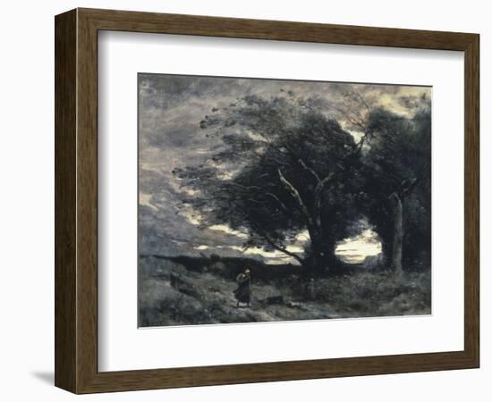 The Wind-Jean-Baptiste-Camille Corot-Framed Premium Giclee Print