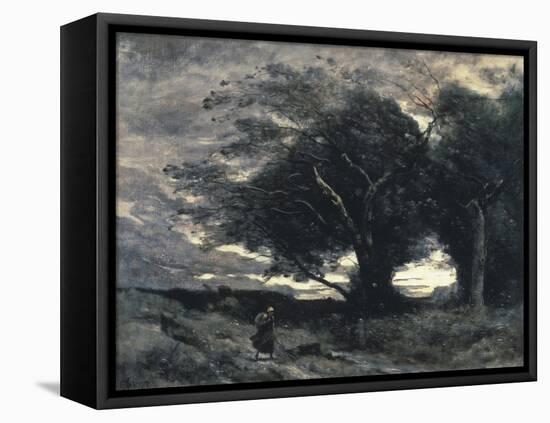 The Wind-Jean-Baptiste-Camille Corot-Framed Premier Image Canvas