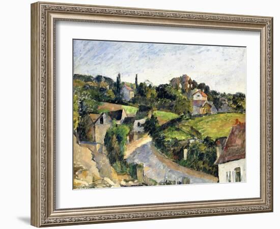 The Winding Road, C.1877-Paul Cézanne-Framed Giclee Print