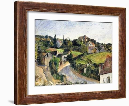 The Winding Road, C.1877-Paul Cézanne-Framed Giclee Print