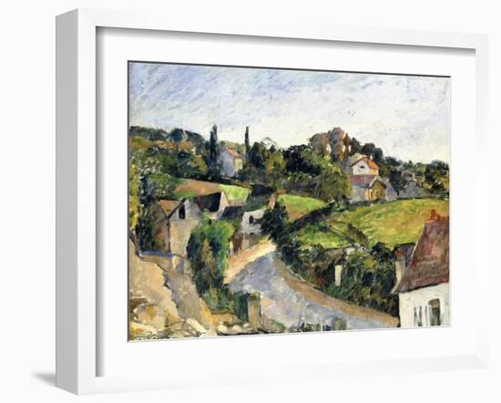 The Winding Road, C.1877-Paul Cézanne-Framed Giclee Print