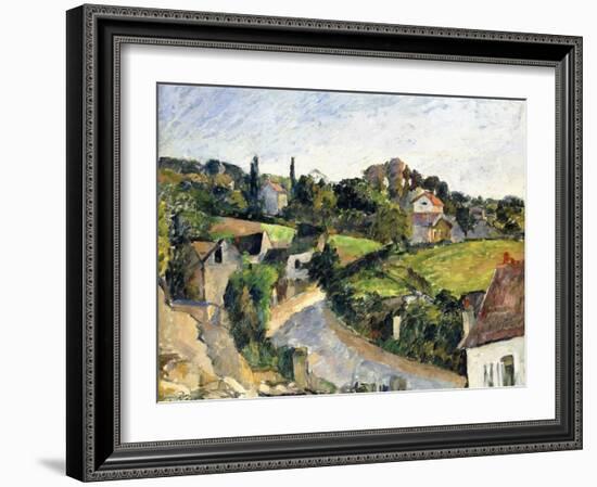 The Winding Road, C.1877-Paul Cézanne-Framed Giclee Print