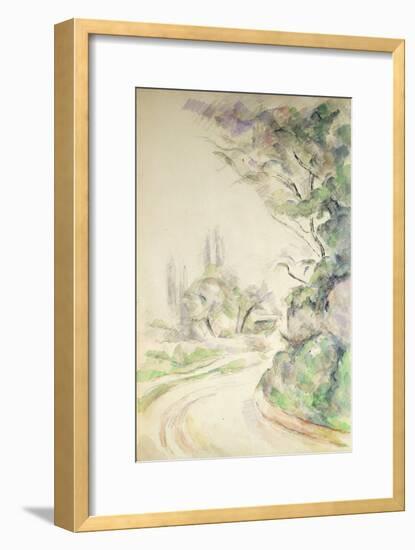 The Winding Road, c.1900-06-Paul Cézanne-Framed Giclee Print