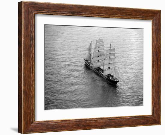 The Windjammer Penang Sailing in the English Channel, 1935-null-Framed Photographic Print